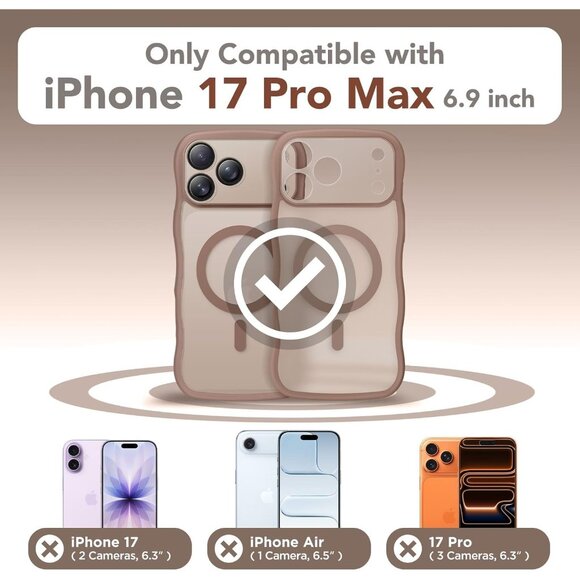 Women Clear Brown Iphone 17 Pro Max Case Full Camera Protection Mag Safe - Picture 2 of 9